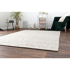 Steffensmeier Korinth Hand-Woven Carpet | Healthy Wool Rug | Top-Quality Virgin Wool | Natural Light Colour & Hand-Woven | Size: 70 x 130 cm, 130x190 cm