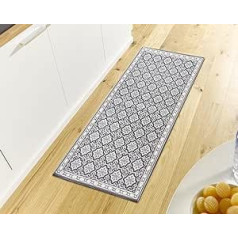 Hanse Home Kitchen Runner - Kitchen Rug Non-Slip and Washable - Easy Care Rug Runner Mosaic Tile Pattern Rug Runner for Kitchen, Hallway, Entryway, Dining Room - Grey Green, 75 x 150 m