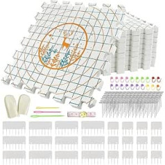 SZLYSNKJ Tension Mat Set, Clamping Mats with Grid, Extra Thick Interlocking Blocking Mats, Mats for Tensioning, Crafts, Knitting, Crochet, Lace