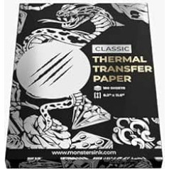 Monsters Ink Thermal Paper 100 Sheets, Transfer Paper Tattoo, Tattoo Paper Transfer, Tattoo Stencil Paper, Tattoo Transfer Paper and Gel, Transfer Paper for Tattoo and Tattoo Stencil Printer