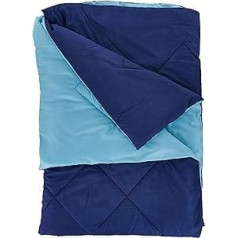Amazon Basics Reversible Quilt Microfibre Navy Blue 220 x 240 cm