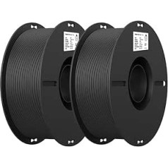 Creality Ender PLA Filament 1.75 mm 2 Packs for 3D Printers, 2 x 1 kg Spool 3D Printing Filament, Dimensional Accuracy +/- 0.03 mm, Suitable for Most FDM 3D Printers, Black & Black, Polylactides