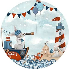 Little Deco DL606-9 Wall Sticker Children's Room Animals Ship Sea Pirate Wall Decoration Playroom Bedroom Boy Girl Baby Self-Adhesive