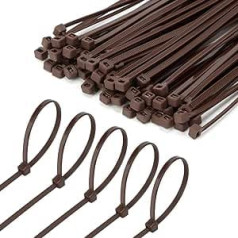 Armpow Pack of 1000 Cable Ties, 18lb Thickness Small Cable Wraps, Self-Locking Nylon Cable Ties for Indoor and Outdoor Use (6 inch, Brown)