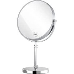 10 x Cosmetic Mirror, 360 Double-Sided Magnifying Mirror for Bathroom, Make-Up Mirror with 10x Magnification, Swivelling, 10X/1X Make Up Mirror/Stand Mirror (20 cm), Round Table Mirror