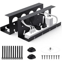 Under Desk Cable Management, No Drilling Required, 2 Pieces, Under Desk Cable Management, Super Sturdy Metal Cable, Super Utile Cable Management Tray for Cable, Power Strip (32 cm)