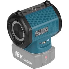 KUNLUN Portable Speaker Compatible with Makita 18V 20V MAX Battery, Wireless Connected Speaker with Light, Suitable for Studio, Camping and Parties (No Battery)