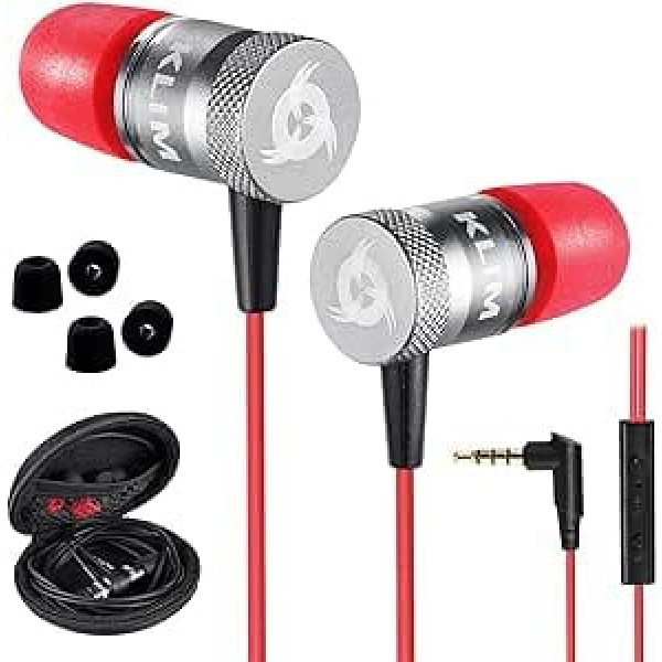 Klim Fusion Audio Headphones - Durable - Innovative: Memory Foam In-Ear Headphones red