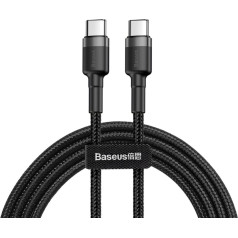 Прочный гибкий кабель USB-C PD PD 2.0 Шнур 60Вт 20В 3А QC3.0 1М Черный-Серый