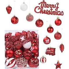 Christmas Baubles Ornaments 65 Pieces, Baubles Christmas Tree Decorations Plastic, Shatterproof Christmas Baubles, Christmas Tree Baubles Hanging Ornament, Christmas Tree Baubles Box, Christmas Party