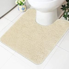 Famibay Bathroom Petdestal Mats Non Slip Washable Pedestal Mat for Toilet Bath Mat U Shaped Toilet Mat Microfiber Soft Toilet Rugs for Bathroom