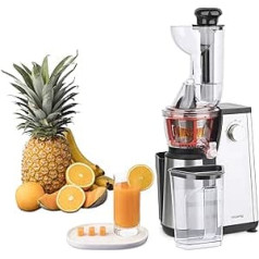 ‎H.koenig H.Koenig GSX24 Vertical Fruit and Vegetable Juice Extractor Juicer with Vitamin +, BPA Free, 82mm Wide Mouth, 50 Turns, 400W, Silver