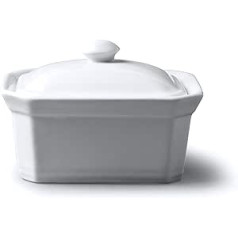 WM Bartleet & Sons Butter- / Terrine with lid, white, 13.5x11x9cm
