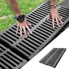 BHWXXMM Outdoor Drain Cover, Garden Drain Grid, Sewer Grid, Rectangular Sewer Grate, Drain Grate for Cover Courtyard, Street, Garage, Park, Shopping Mall... (Size: 50 x 20 x 2cm)