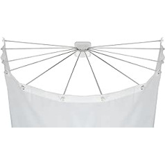 WENKO Shower Screen with 12 Arms Stainless Steel Shower Spider, Shower Curtain Holder, Plastic (ABS), 96 x 10.5 x 72 cm, White