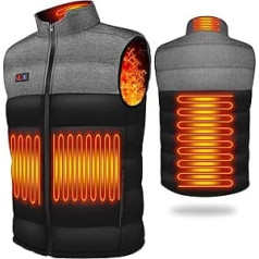 ‎Tonfarb Tonfarb Heated Vest, Men's Heated Vest with 4 Heating Zones, 3 Temperature Levels, Electric USB Heated Vest for Outdoor Fishing, Skiing (Battery Not Included)