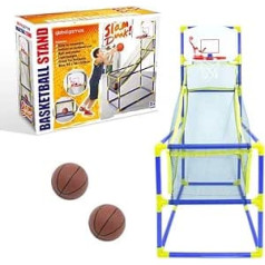 Global Gizmos 55639 Arcade Basketball Hoop/Indoor, Outdoor Use/Easy to Assemble / 2 Balls & Pump Included/Kids Games / 86cm x 46cm x 139cm