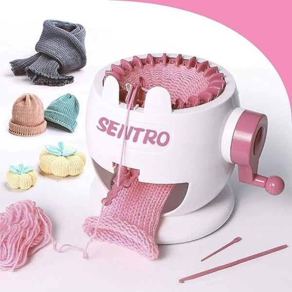 SENTRO Knitting Machine, 22 Needles Smart Weaving Loom Circular Knitting Machines, Knitting Board Rotating Double Knitting Loom for Socks/Hat, Knitting Loom for Adults and Children
