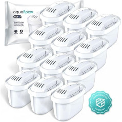 Aquafloow Water Filter Cartridges Compatible with BRITA Maxtra+, Style, Marella, Elemaris, XL, Fun - Pack of 12
