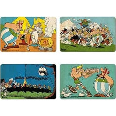 Asterix der Gallier – Asterix, Obelix, Miraculix & Majestix Breakfast Boards Set of 4 – Coloured – Licensed Original Design LOGOSHIRT