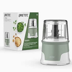 Imetec Tritapiù Chopper, 4 Stainless Steel Blades, Large Container 600 ml, 18 rpm, Pressure Operation, 1000 W, BPA-Free