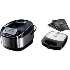 Russell Hobbs Multicooker 5.0 L (Digital Display + Timer), 11 Cooking Programmes, 21850-56 & Multifunctional Device 3-in-1 Fiesta, Dishwasher Safe & Non-Stick Plates 24540-56