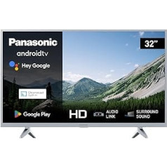 Panasonic TX-32MSW504S, 32 Inch HD LED Smart 2023 TV, Android TV, Surround Sound, Google Assistant, Chromecast, Bright Panel, HD Colour Engine, Silver