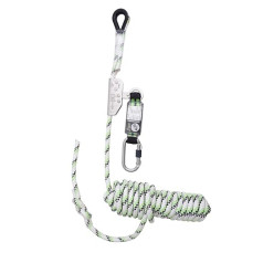 Kratos Collection device running on 12 mm core sheath rope, 10 m, with band drop damper, PSA, height safety device