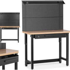 Регулируемый верстак с ящиком и панелью для инструментов 227 кг 122 x 51 см