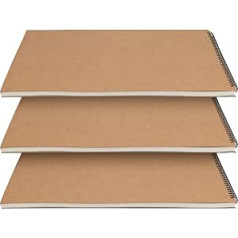 JOIKIT A3 Spiral Bound Sketchbook A3 Hardback A3 Drawing Pad Scrapbook Art Sketchbook 30 Sheets/60 Pages for Artists, Sketchers, Kids and Adults, Pack of 3