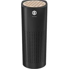 IMUNSEN M-003B Portable Air Purifier with Cypress Wood Filter, 4 Stage Filtration, Genuine H13 HEPA Filter, USB Port 5V for Car, Desk and Office, Korea (Black)