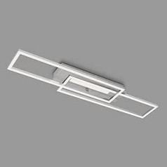 BRILONER Leuchten - LED Deckenleuchte mit Mittellicht, Warmweiße Lichtfarbe, getrennt Schaltbare LED Deckenlampe, Speicherfunktion, schwenkbare Wohnzimmerlampe, Aluminium Gebürstet 3546-018