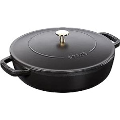 Staub Roasting Dish with Chistera, Suitable for Induction Hobs, Cast Iron, 1 Unit, Black , 28 cm