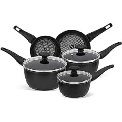 Prestige Thermo Smart Induction Non-Stick Pots and Pans, Set of 5, Black, 11679