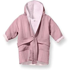 Mababu Children's Bathrobe with Hood, Soft Muslin Cotton, Children's Bathrobe for Girls and Boys, Oeko-Tex Standard 100, Sizes from 1 to 6 Years, 4 Colours