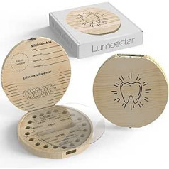 LumeeStar® Tooth Box Milk Teeth with Name for Standing Up | Tooth Box for Milk Teeth Boy and Girl with Display Function | Memory Box Baby Gifts for Birth | Wood.