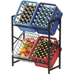 Lifewit Drinks Rack for 4 Drinks Crates, Sturdy Crate Rack with Tiers for Beer