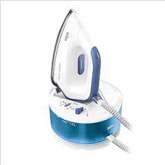 Braun CareStyle Compact IS 2143 BL Steam Ironing Station - Steam Iron with FreeGlide 3D Soleplate Vertical Steam, 2400 Watt, Pump Pressure 6 Bar, Steam Boost 400 g/min, Large 1.5 L Water Tank, Blue