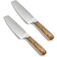 SERAX Nakiri Knife L 18 cm Blade Pack of 2 - Serax Pure by Pascale Naessens - Olive Wood Stainless Steel Kitchen Knife Sharp - Sharp Kitchen Knife, Professional Kitchen Knife, Chef Knife