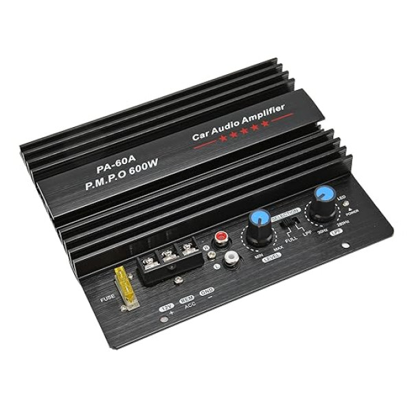 HiFi Sound 600W 12V Car Amplifier Board Subwoofer Vehicle Electronics Power Amplifier with Heat Dissipation Design for Car Motorcycle MP3 Computer Speaker