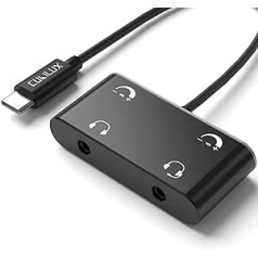Cubilux USB C Headphone Splitter with Volume Control, Type C Audio Splitter for 2 Headphones for iPad 10 iPad Pro/Air 5 4/Mini 6, Samsung S23/S22/S21/S20 Tab S8/S7/S6, Pixel 7/6 Pro