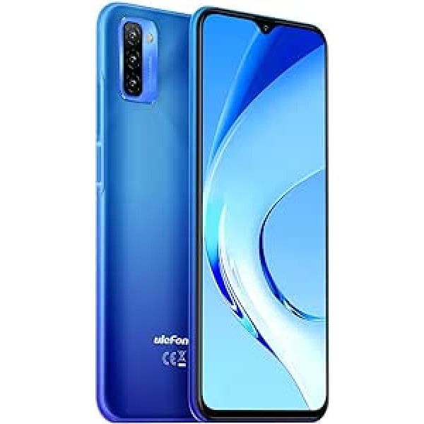 Ulefone Note 12 Smartphone without Contract, 4GB + 128GB, 7700mAh Solid Battery Dual SIM 4G Mobile Phone, 6.82 Inch HD+, 3 Card Slot Design, Android 11, 13MP Triple Camera, Face Unlock GPS Blue