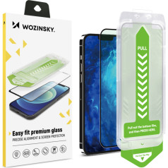 Закаленное стекло 9H с монтажной рамкой для iPhone 15 Pro Max Premium Glass, черное