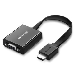 Адаптер HDMI - VGA micro USB AUX audio 3,5 мм мини-джек черный