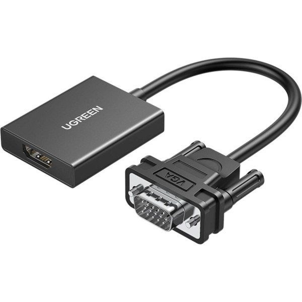 Переходник VGA-HDMI, 15 см, черный