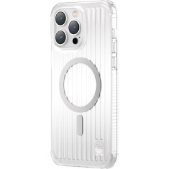 Kingxbar Магнитный чехол для iPhone 14 Pro MagSafe PQY Go Out Series серебристый