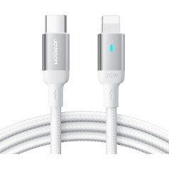 USB-C - Lightning-кабель со светодиодным индикатором 20 Вт Серия A10 1,2 м белый