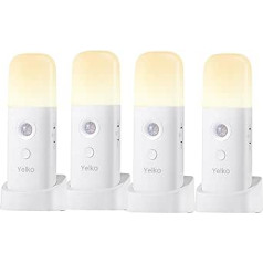 YELKO Motion Sensor Night Light for Indoor Use - 2000 mAh Battery Operated Lights, Rechargeable and Wireless, Dimmable LED Night Lights for Children's Room (Warm White)