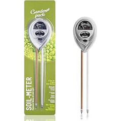 Garden Pack 3 in 1 Plant Moisture Meter pH - Moisture - Light Tester - Plant Soil Test Kit for Indoor and Outdoor - No Batteries Required