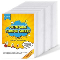 Csyidio 20 Pieces Printable Shrink Wraps Shrink Wrap Papers for Mother's Day Gifts Kids Creative Crafts (29.5 x 20.8 cm)